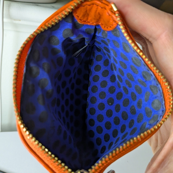 Rebecca Minkoff Vibrant Orange and Tan Leather Coin Purse - Picture 3 of 4